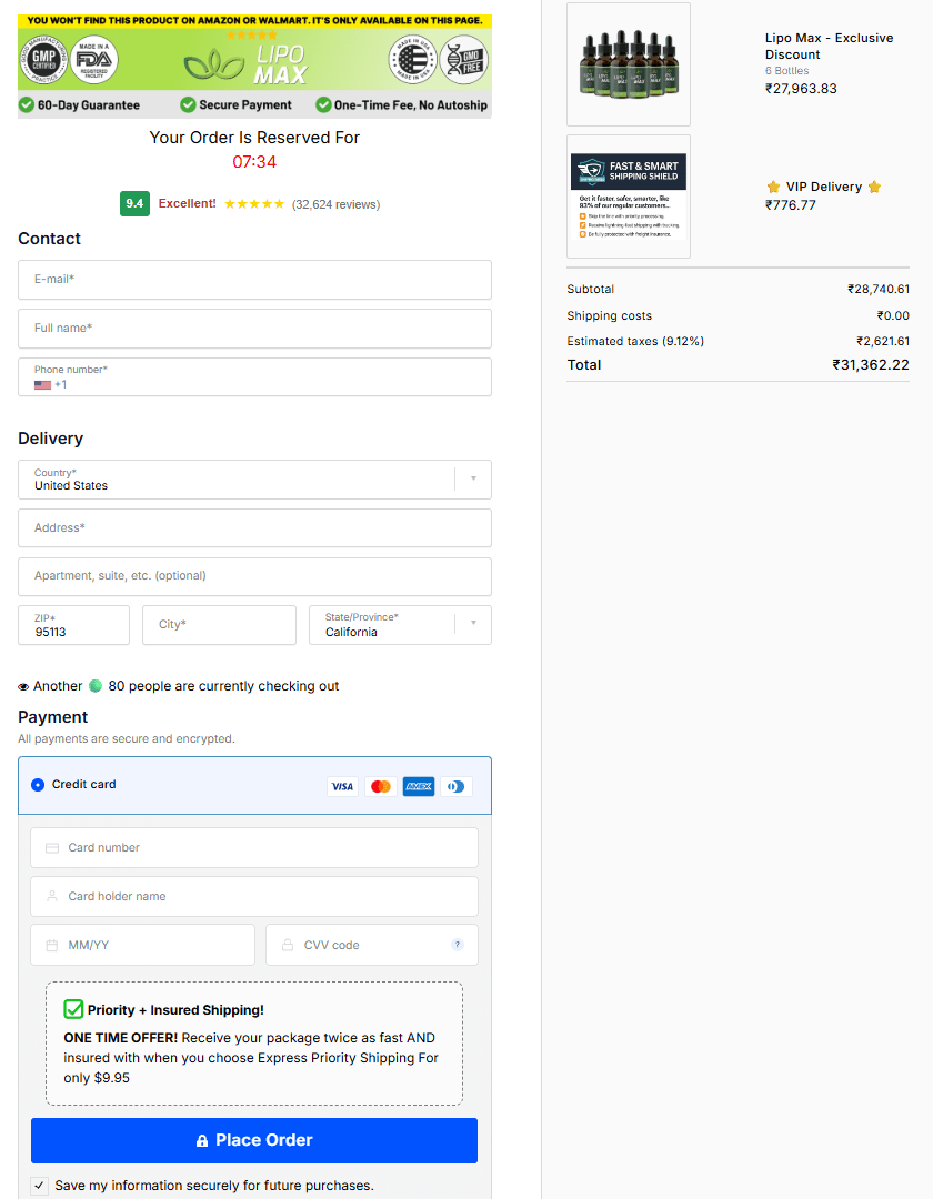 LipoMax official website